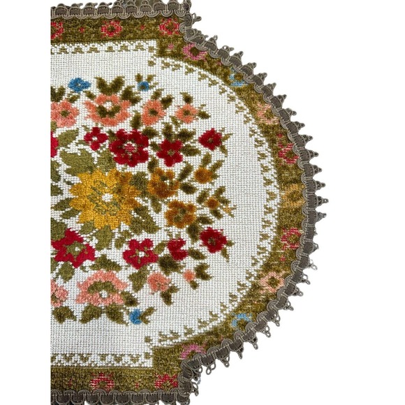 Group Muylle Belgium Tapestry Placemat Doily-Rectangle 17.5 x 13 Chenille VTG - Picture 2 of 11